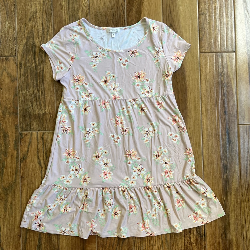 Planet Gold Plus Pink Floral Dress